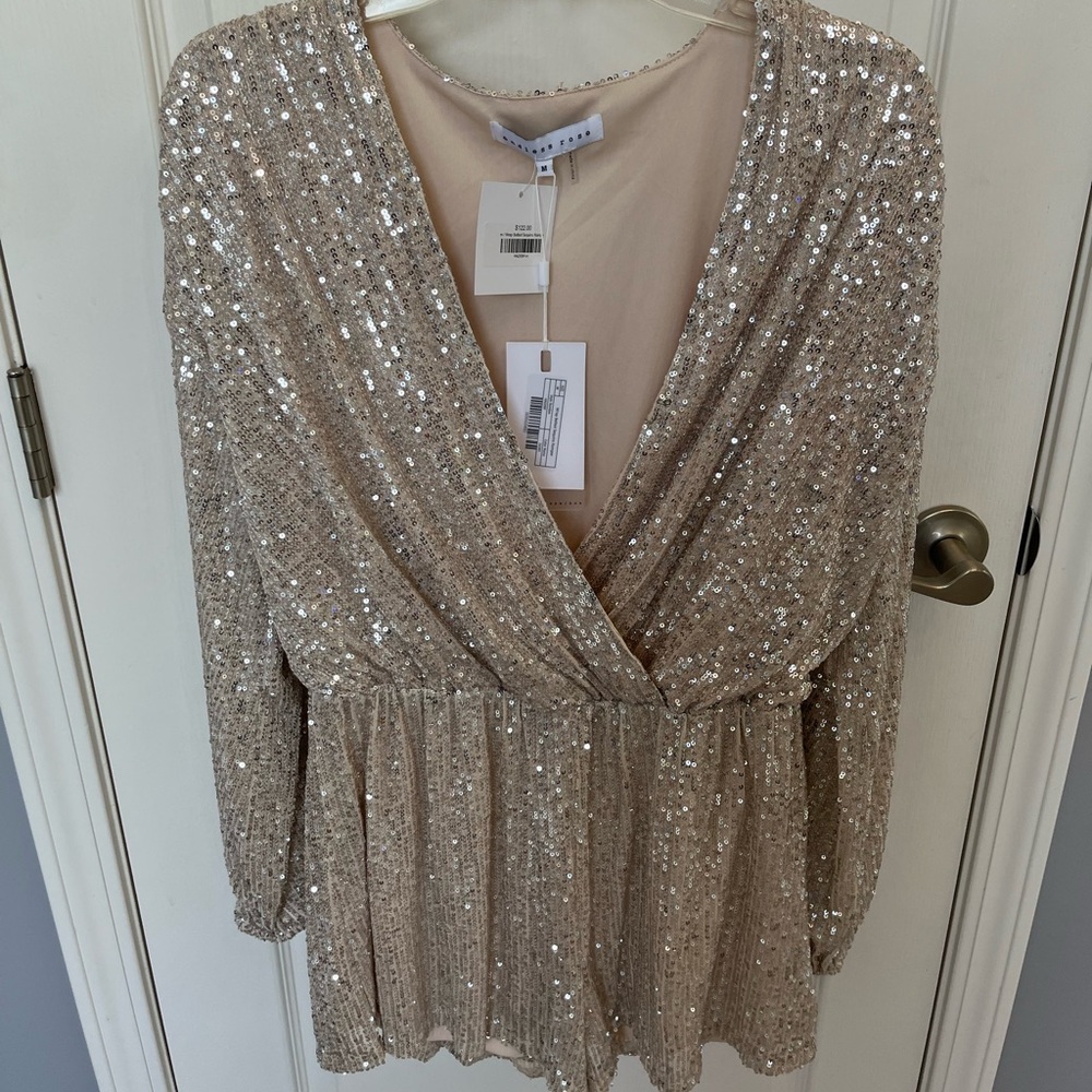 Belted Sequin Romper